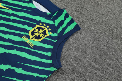 BRAZIL SLEEVELESS FOOTBALL JERSEY