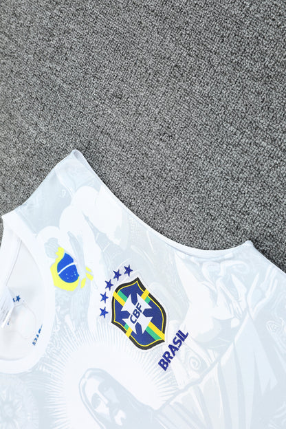 BRAZIL SLEEVELESS FOOTBALL JERSEY
