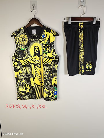 BRAZIL SLEEVELESS FOOTBALL JERSEY