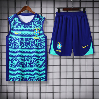 BRAZIL SLEEVELESS FOOTBALL JERSEY