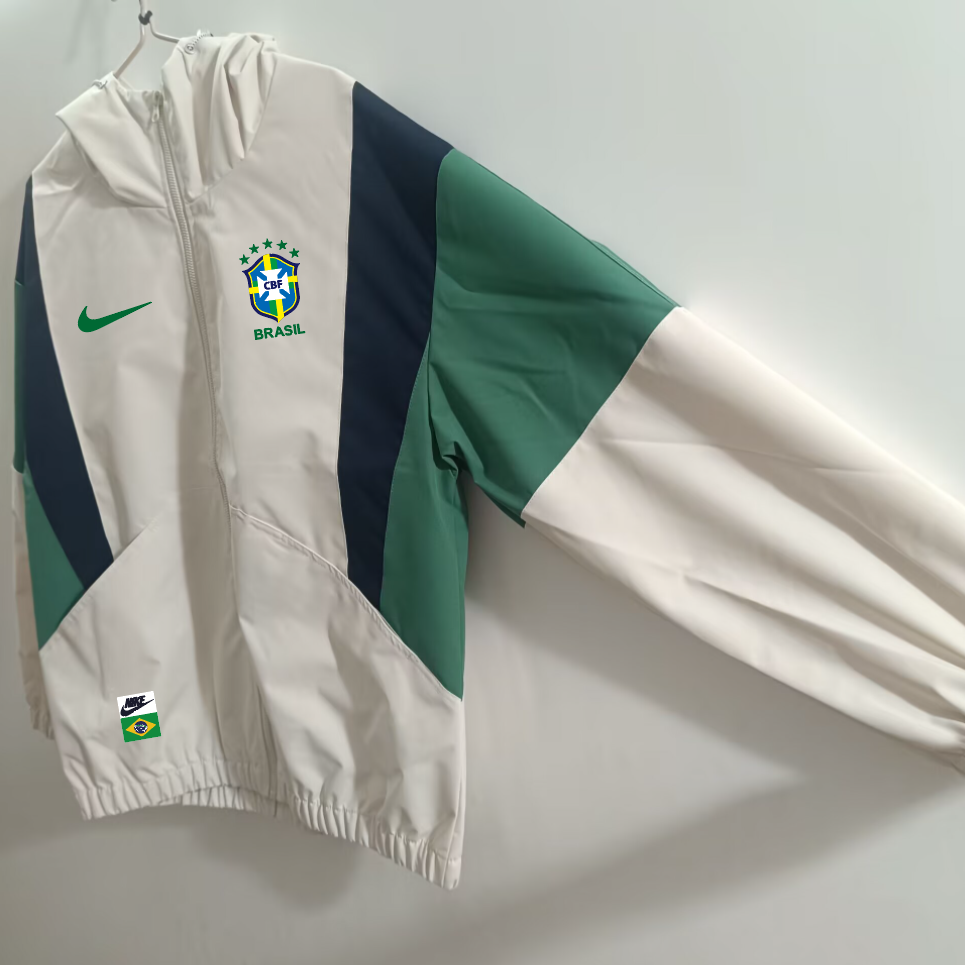 GREEN AND WHITE - BRAZIL WINDBREAKER